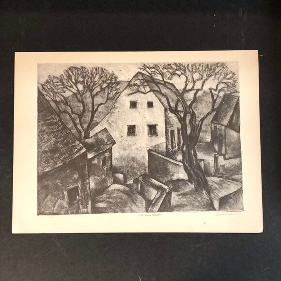 Albert Heckman "The Side Street" 1930s Art Print Treasury Collection Sketch Vtg - Picture 1 of 11